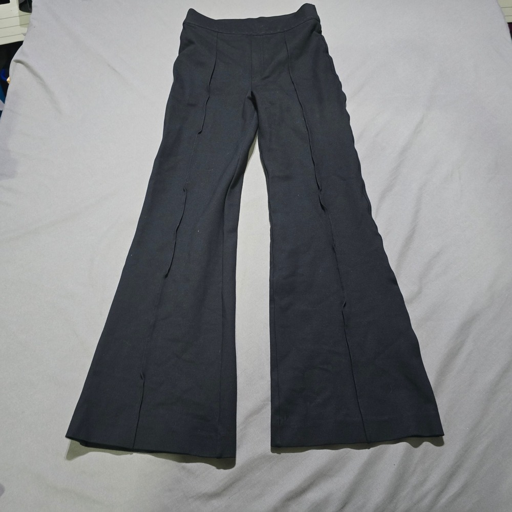 Spanx Perfect Pant Flare Women Small Black Ponte High Rise Seam Detail